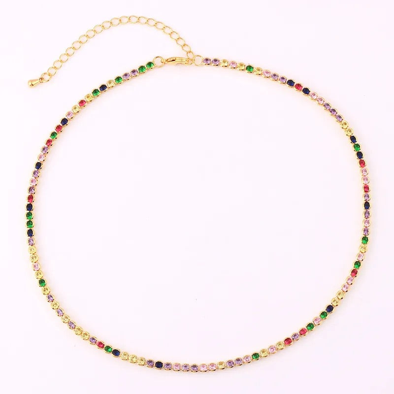 Rainbow Tennis Necklace