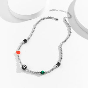Billiards Heart Beaded Necklace
